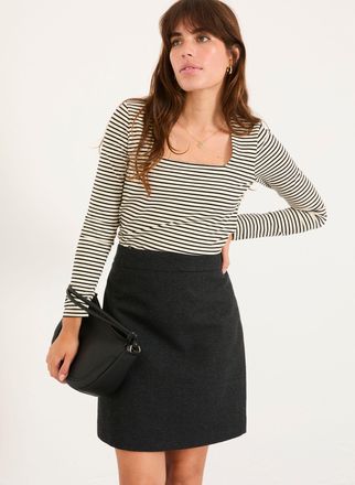 Fat Face FatFace Thea Ivory Stripe Square Neck Top