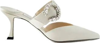 Jimmy Choo London Marta 70 Nappa Heeled Mules, Brand Size 34.5 ( US Size 4.5 )