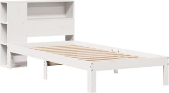 vidaXL Bookcase Bed without Mattress White 75x190 cm Small Single Solid Wood Pine vidaXL