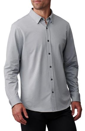 Rhone Commuter Slim Fit Button-Up Shirt in Gray Oxford at Nordstrom, Size Small
