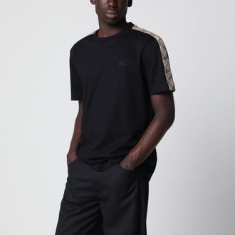 Burberry Black T-shirt with checkered pattern detail