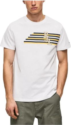 Pepe Jeans London T-Shirts, male, White, XL, Rooney T-Shirt