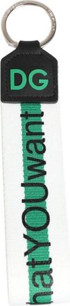 Dolce & Gabbana Groene Logo Sleutelhanger Houder - Heren - Sleutelhangers & Tashangers - Groen - ONE Size - Polyester - Accessoires