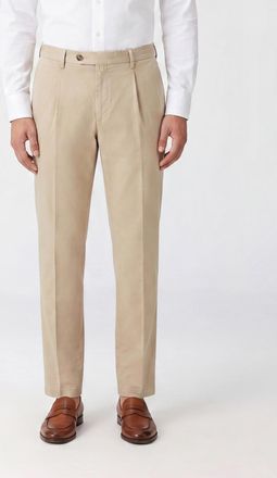 BRIGLIA 1949 Pantaloni sartoriali slim fit in misto cotone e lino con tasche America