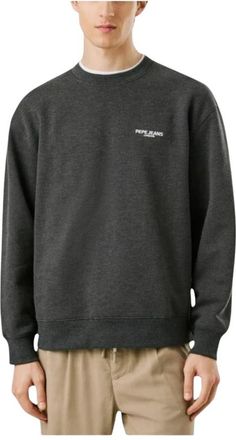 Pepe Jeans London Zachte en warme stads sweatshirt - Heren - Ronde hals truien - Grijs - L - Katoen - Truien & Vesten