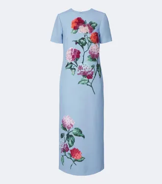 Carolina Herrera Embellished floral-appliqu&eacute; midi dress