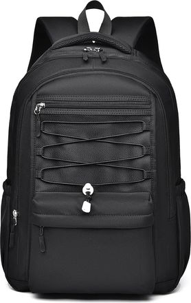 Generic Unisex Classic Backpack, Waterproof Travel Bag, Multi-Pocket Storage Bag, Suitable for Outdoor Travel and Camping (Black,30 x 12 x 43 cm / 11.8 x 4.7 