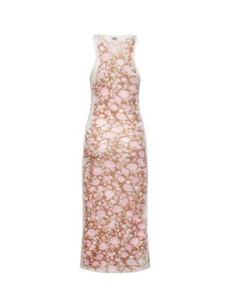 Diesel Womens Multicolor Ribbed Knit Midi Dress Linen