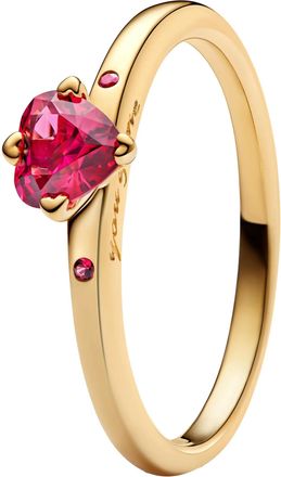 Pandora Rings - Heart 14k gold-plated ring with cherries jubilee r - gold - Rings for ladies