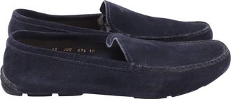 Jil Sander Slip-On Moccasins in Navy Blue Suede