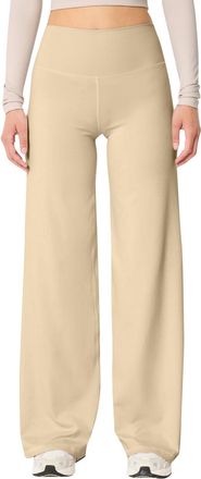 Generic Wide Leg Pants Women Elasticated High Waist Palazzo Pants Stretch Flared Trousers Plus Size Black Trousers Lightweight & Baggy Yoga Pant for Women UK 