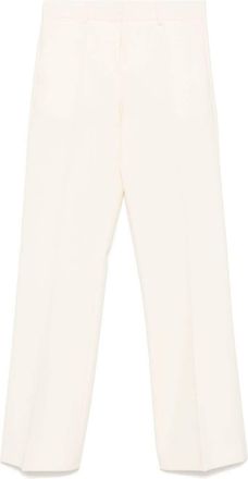 Alberto Biani Womens Wool Flared Trousers - Cream Elastane - Size EU 46 (Womens)