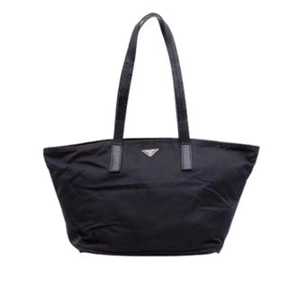 Prada Pre-owned Tote Bags, female, Black, Size: ONE SIZE Pre-owned Nylon Tote Bag