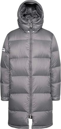 White:Space Down Coats, male, Gray, S, Grey Padded Coat with Hood