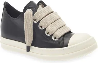 Rick Owens Jumbolace Low Top Sneaker in Black/milk/milk at Nordstrom, Size 37.5