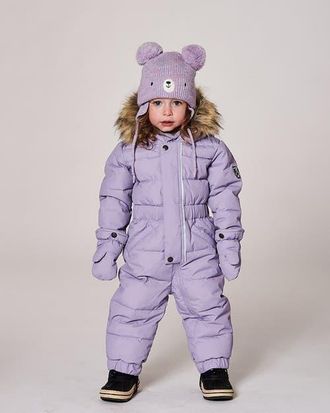 Deux par Deux Baby Girl One-Piece Original Puffy Snowsuit in Purple Gray at Nordstrom, Size 6M