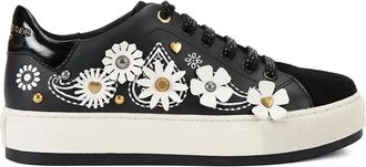 Kurt Geiger floral-appliqué studded sneakers - Black