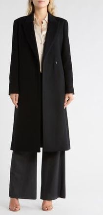 Theory Peak Lapel Recycled Wool Blend Coat in Black at Nordstrom Rack, Size Small