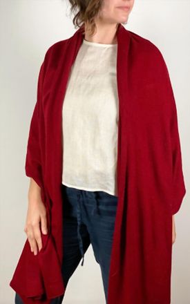 Dolma Cashmere Wrap Scarf In Cherry Red