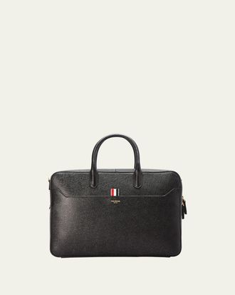 Thom Browne Mens Pebble Leather Business Briefcase Bag
