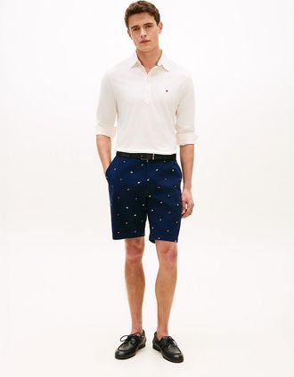 Tommy Hilfiger Mens Regular Fit 9 Sailing Flag Print Short - Navy - 29