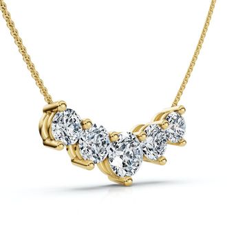 Pompeii3 3Ct Silvie Diamond Necklace 14k Gold 18 Lab Grown EF/VS