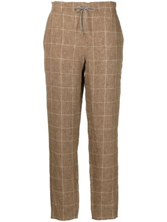 Fabiana Filippi checked straight-leg trousers - Brown