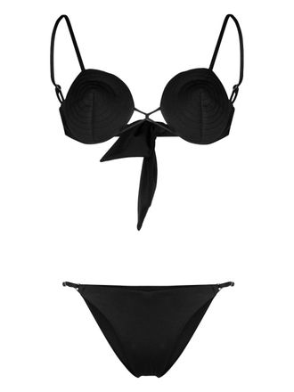 Noire Swimwear Bikini con dettaglio cuciture - Nero