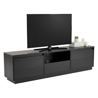 Dmora Dmora - Mueble De Televisi&oacute;n Lovere, Aparador De Sal&oacute;n, Mueble Bajo Para Tv, Base De Pared Equipada, 160x30 H42 Cm, Negro