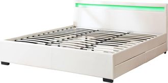 Habitat et Jardin Cama Doble nico - Led - 180 X 200 Cm - Blanco