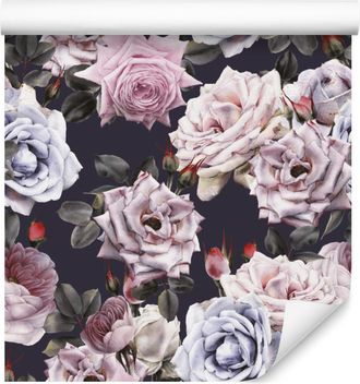 OEM Bellissima Carta Da Parati Con Rose Colorate In Stile Vintage Per Soggiorno E Camera Da Letto, 50x1000 Cm