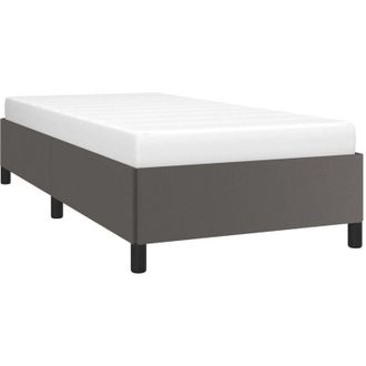 vidaXL Estructura De Cama Sin Colch&oacute;n Cuero Sint&eacute;tico Gris 100x200 Cm Vidaxl