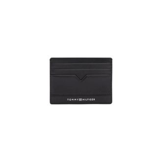 Tommy Hilfiger Wallets & Cardholders, male, Black, Size: ONE SIZE Black Leather Cardholder