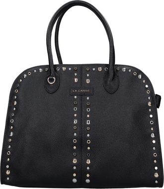 La Carrie Leren Tote Bag - Dames - Shoppers - Zwart - ONE Size - Leer - Tassen