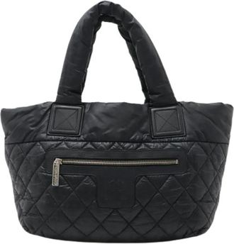 Chanel Pre-owned Tote Bags, female, Black, Size: ONE SIZE Pre-owned Vintage Nylon Tote Bag