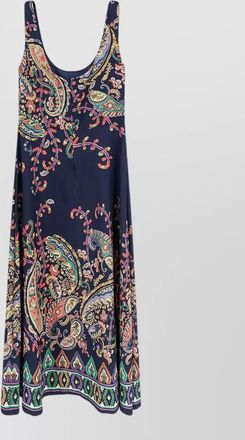 Etro sleeveless flared printed midi dress