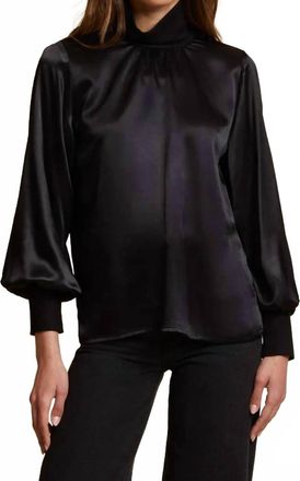 Nation Ltd Anne Feminine Turtleneck Top In Black