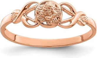 Diamond2Deal 14k Rose Gold Polished Flower Ring