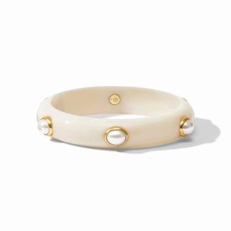 Julie Vos Womens Carnaby Stone Bangle In Pearl