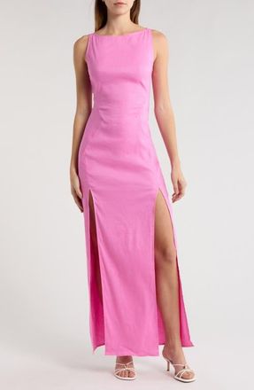 Staud Costa Linen Blend Maxi Dress in Orchid at Nordstrom, Size X-Small