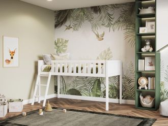 Flair Bea Shorty Mid Sleeper Cabin Bed in White | Size: Junior