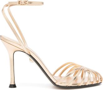 Alev&igrave; 95mm Ally sandals - women - Leather - 39.5 - Gold