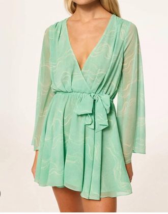 Misa Kaia Dress In Seafoam Linear Wave