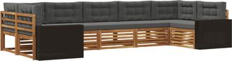 vidaXL Conjunto De Sof&aacute;s De Exterior 7 Uds. Natural Y Antracita Vidaxl