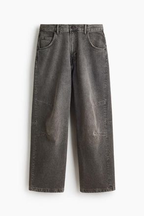 H&M Baggy Darted Jeans in Denim Gray at Nordstrom, Size 32 X 30