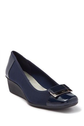Anne Klein Waverly Wedge Loafer in Navy at Nordstrom, Size 9.5