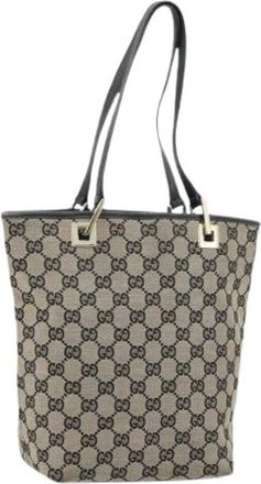 Gucci Pre-owned Bucket Bags, female, Beige, Size: ONE SIZE Pre-owned Vintage Tote Bag