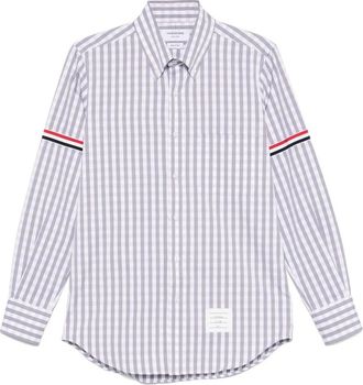 Thom Browne Grijze Button-Up Shirt met Borstzak - Heren - Casual Overhemden - Grijs - L - Overhemden