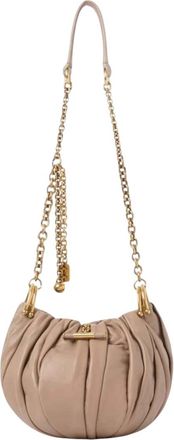 Chlo&eacute; Beige Plisse Medium Shoulder Bag