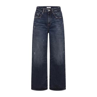 Icon Denim Los Angeles Jeans, Dames, Blauw, W24, Katoen, Poppy Wide Leg Jeans